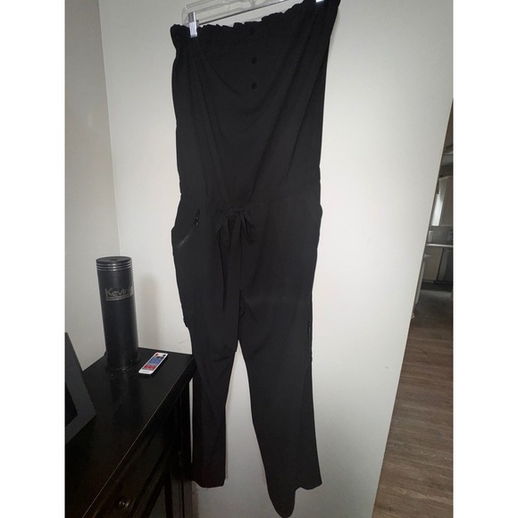 Cache Strapless Jumpsuit Wide Leg Drawstring Waist Black‎ Casual Size M - Picture 1 of 9